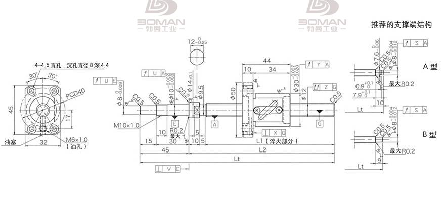 KURODA GP1205DS-BALR-0300B-C3F 日本黑田滚珠丝杠型号大全